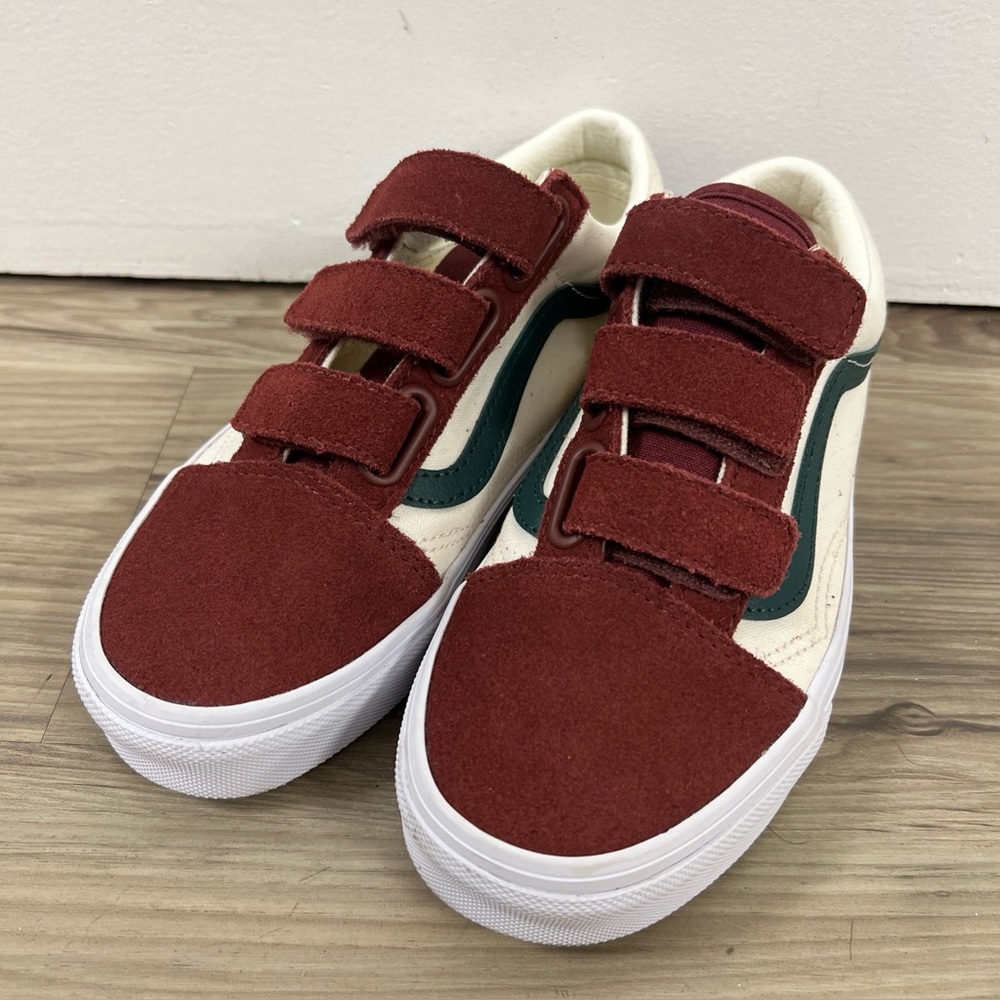 Vans Old Skool V Skate Shoes Burgundy Sneaker Canvas Suede Mens 3.5/Women 5 NWOB